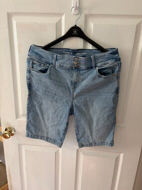 torrid Light Wash High-Rise Denim Bermuda Shorts